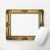 ヴィンテージの金ゴールド旧式なスクロール写真フレーム マウスパッド (マウス)