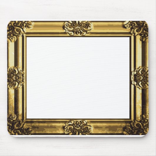 ヴィンテージの金ゴールド旧式なスクロール写真フレーム マウスパッド (正面)