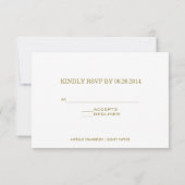 ヴィンテージの金ゴールド花の結婚RSVPのカード 出欠カード (裏面)