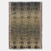 ヴィンテージの金ダマスク織 スローブランケット (正面縦)