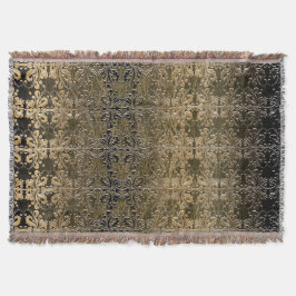 ヴィンテージの金ダマスク織 スローブランケット