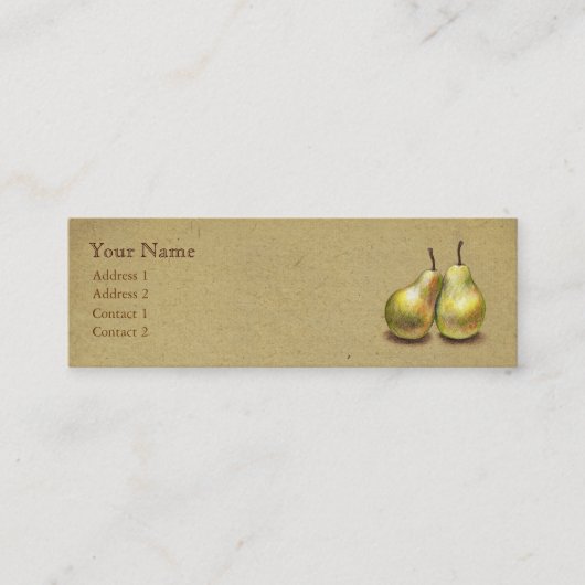 ヴィンテージの金ナシのカスタムで細いカード スキニー名刺 (正面)