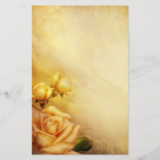 ヴィンテージの金バラ 便箋 (正面)