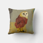 ヴィンテージの金ルビー色のフクロウのMojoの枕 クッション (裏面)