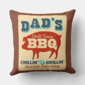 ヴィンテージの金属の印-パパのBBQ クッション (裏面)