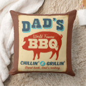 ヴィンテージの金属の印-パパのBBQ クッション (ブランケット)