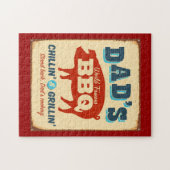 ヴィンテージの金属の印-パパのBBQ ジグソーパズル (横)