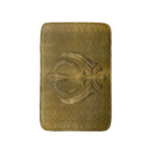 ヴィンテージの金属の金ゴールドのKhandaの記号 バスマット (正面縦)