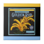 ヴィンテージの金棒のオレンジ木枠のラベルのアクセントのタイル タイル (正面)