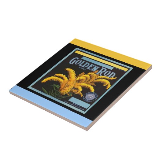 ヴィンテージの金棒のオレンジ木枠のラベルのアクセントのタイル タイル (側面)