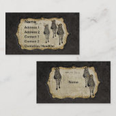 ヴィンテージの金白いシマウマの名刺かラベル 名刺 (正面/裏面)