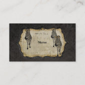 ヴィンテージの金白いシマウマの名刺かラベル 名刺 (裏面)