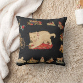 ヴィンテージの針先の子猫猫の枕 クッション (ブランケット)