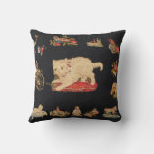 ヴィンテージの針先の子猫猫の枕 クッション (裏面)