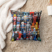 ヴィンテージの鉄の錫のおもちゃのロボットコレクションの枕 クッション (ブランケット)