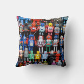 ヴィンテージの鉄の錫のおもちゃのロボットコレクションの枕 クッション (裏面)