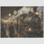 ヴィンテージの鉄道駅のデコパージュ・ティシュペーパー 薄葉紙 (正面)
