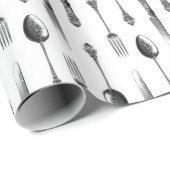 ヴィンテージの銀器パターン包装紙 ラッピングペーパー (ロールコーナー)