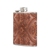 ヴィンテージの銅の錫はSteampunkのアンティークをタイルを張ります フラスク (左)