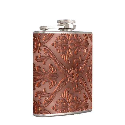 ヴィンテージの銅の錫はSteampunkのアンティークをタイルを張ります フラスク (右)