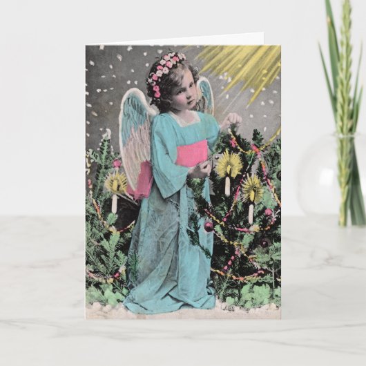 ヴィンテージの錫のタイプが付いているクリスマスカード シーズンカード (正面)