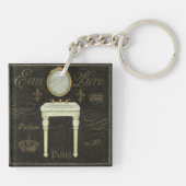 ヴィンテージの鏡および流し キーホルダー (裏面)