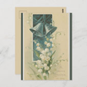 ヴィンテージの鐘とイースターのユリ ポストカード (正面/裏面)