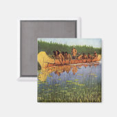 ヴィンテージの開拓者、Remington著すばらしい探検家 マグネット (正面/裏面)