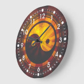 ヴィンテージの陰陽の記号 ラージ壁時計 (傾斜)