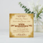 ヴィンテージの陽気な結婚式の劇場の保存日付 セーブザデート (スタンド正面)