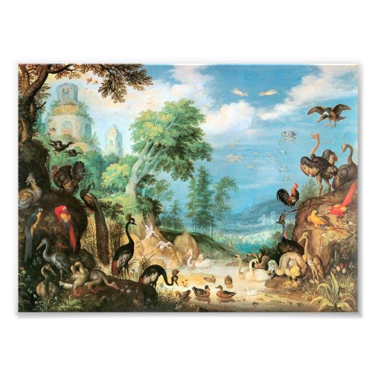 ヴィンテージの雄大な鳥類の景色 フォトプリント            (正面)