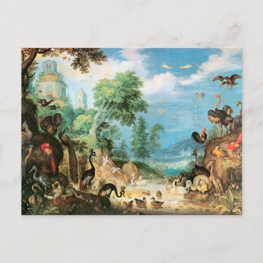 ヴィンテージの雄大な鳥類の景色 ポストカード (正面)
