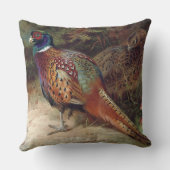 ヴィンテージの雄鶏と雌雄雉 クッション (裏面)