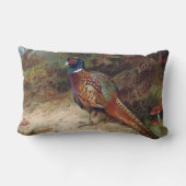 ヴィンテージの雄鶏と雌雄雉 ランバークッション (裏面)