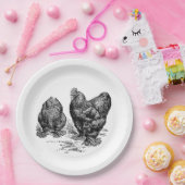 ヴィンテージの雄鶏と雌鶏のプレート ペーパープレート (パーティー)