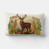 ヴィンテージの雄鹿の角 ランバークッション (裏面)