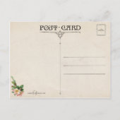 ヴィンテージの雛、イースターエッグ、野生のバラ ポストカード (裏面)