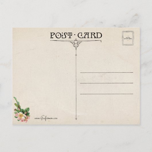 ヴィンテージの雛、イースターエッグ、野生のバラ ポストカード (裏面)