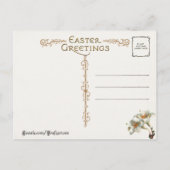 ヴィンテージの雛、復活祭の卵と谷のユリ シーズンポストカード (裏面)