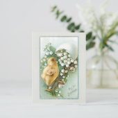 ヴィンテージの雛、復活祭の卵と谷のユリ シーズンポストカード (スタンド正面)