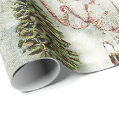 ヴィンテージの離れ素朴なオーナメントとクリスマス ラッピングペーパー (ロールコーナー)