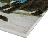 ヴィンテージの雪だるまおよび猫のガラスまな板 カッティングボード (角)