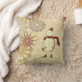 ヴィンテージの雪だるまおよび雪片 クッション (ブランケット)