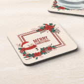 ヴィンテージの雪だるまのクリスマスの休日|のコースター コースター (左側)
