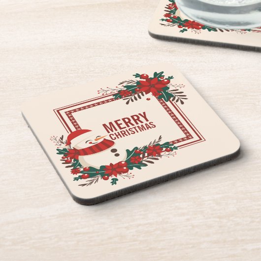 ヴィンテージの雪だるまのクリスマスの休日|のコースター コースター (左側)