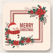 ヴィンテージの雪だるまのクリスマスの休日|のコースター