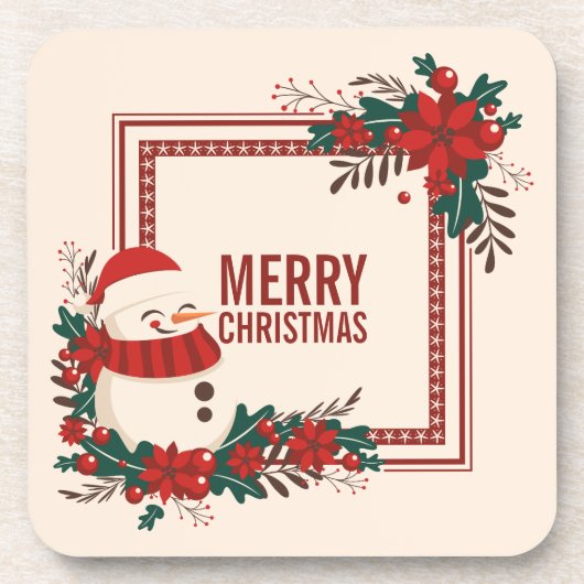 ヴィンテージの雪だるまのクリスマスの休日|のコースター コースター (正面)