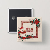 ヴィンテージの雪だるまのクリスマスの休日| Pinボタン 缶バッジ (正面&裏面)