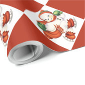 ヴィンテージの雪だるまのクリスマスの包装紙 ラッピングペーパー (ロールコーナー)