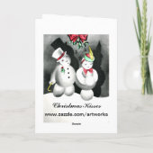 ヴィンテージの雪だるまのクリスマスのGoodnightキスカード シーズンカード (裏面)